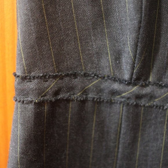 Moschino Embroidered Floral Pin Stripe Pencil Dress Medium Vintage Sheath Glam - Picture 10 of 12